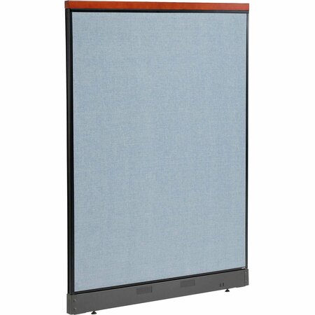 INTERION BY GLOBAL INDUSTRIAL Interion Deluxe Non-Electric Office Partition Panel with Raceway, 48-1/4inW x 65-1/2inH, Blue 277556NBL